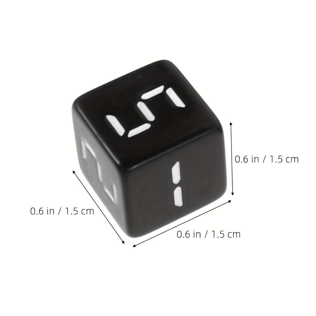 6pcs Acrylic Black Screen Mechanical Number Dice Set